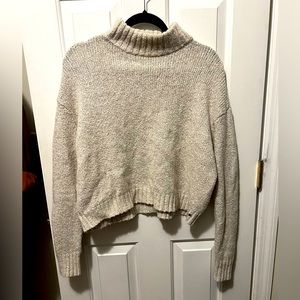 American Eagle cropped mockneck sweater